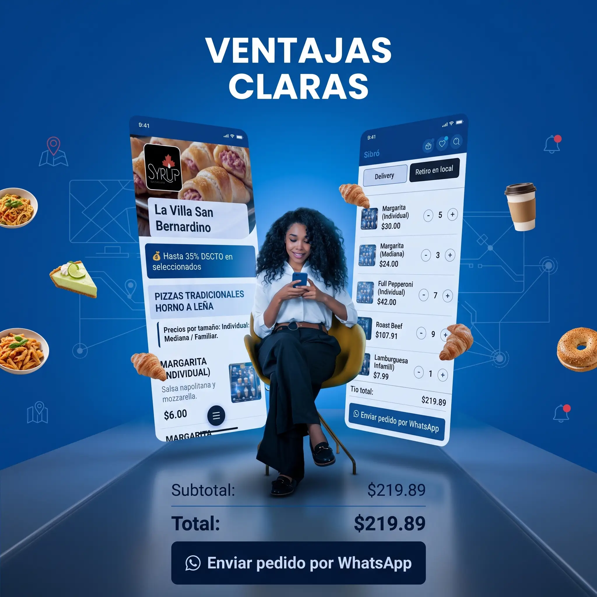 Cat&aacute;logo digital con carrito y env&iacute;o del pedido por WhatsApp en el celular